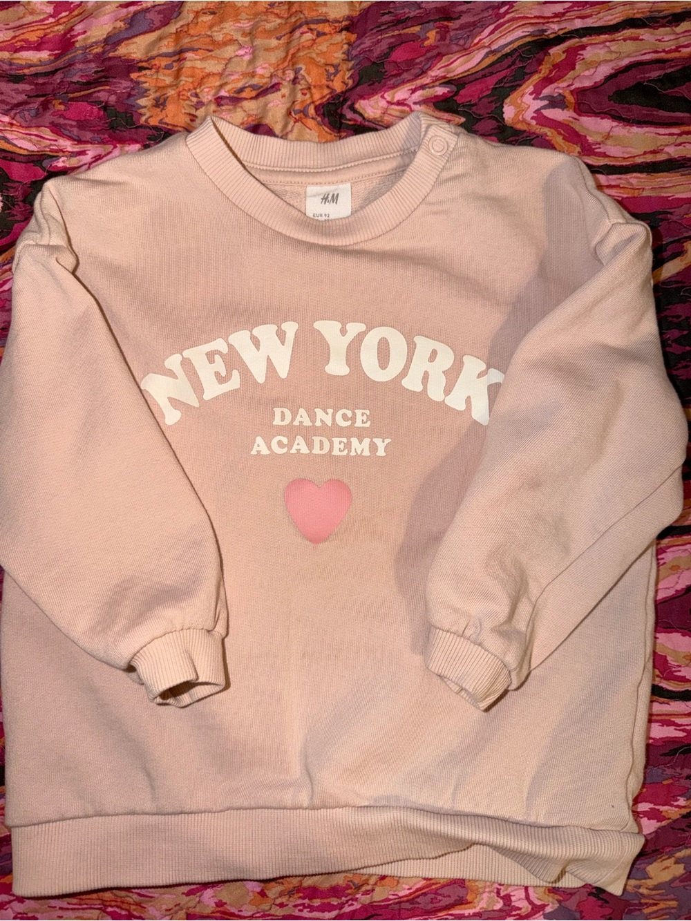 H&M Light Pink 'New York Dance Academy' Kids Sweatshirt